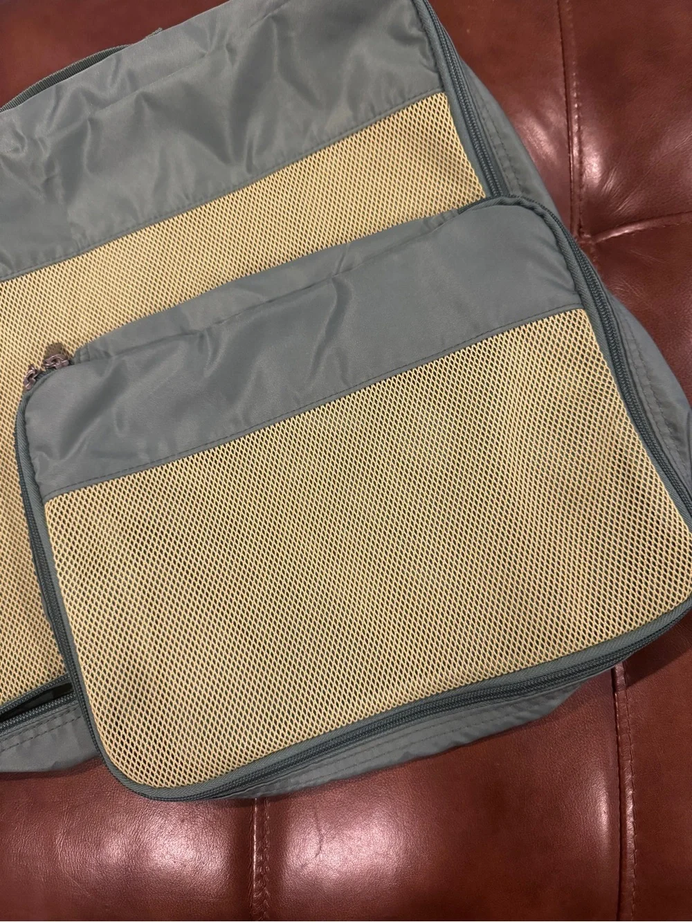 Target Green Packing Cube with Yellow Mesh Panel 2 piece